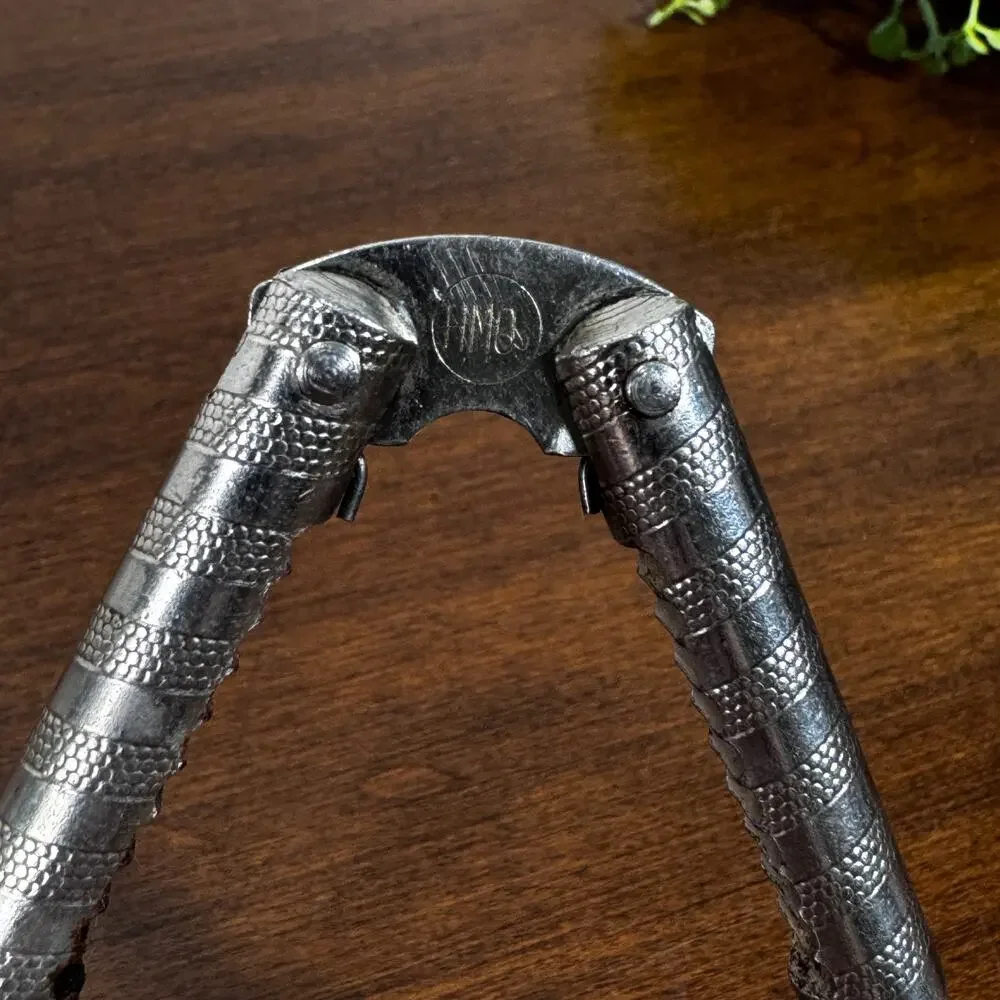 Vintage Metal Nutcracker Seafood Cracker Etched Textured Holiday